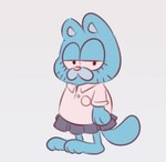 Rating: s
ID: 3854662
Date: 2023-02-05 02:38:56 -0500
Status: active
Score: 83
anthro black_eyes blue_body blue_bottomwear blue_clothing blue_fur blue_skirt bottomwear cartoon_network clothing domestic_cat eyelashes felid feline felis female fur fusion garfield_(series) garfield_the_cat grey_background looking_at_viewer low_res mammal nicole_watterson pandabutt shirt simple_background skirt solo the_amazing_world_of_gumball topwear whiskers white_clothing white_shirt white_topwear post #3854662