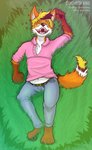 Rating: s
ID: 2514258
Date: 2020-12-03 16:39:25 -0500
Status: active
Score: 9
anthro arthropod barefoot bee belt bottomwear canid canine clothed clothing collared_shirt denim denim_bottomwear denim_clothing detailed_background drugged drugs empty_eyes feet fluffy fluffy_tail fox grass grass_field hallucination happy hi_res hymenopteran insect jeans lying male mammal midriff mothyking navel on_back open_mouth outside pants pawpads pink_clothing pink_shirt pink_topwear plant polo_shirt shirt shrub solo stoned substance_intoxication tail teeth topwear unbuttoned_shirt uvula post #2514258