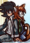 Rating: s
ID: 5593498
Date: 2025-05-23 18:58:38 -0400
Status: active
Score: 2
absurd_res adolescent anime_style anthro asian asian_clothing back_to_back black_bottomwear black_clothing black_hair black_skirt blue_eyes bottomwear brown_eyes cabimangaka clothing copyright_symbol domestic_cat duo east_asian_clothing fan_character felid feline felis female fur gakuran green_clothing hair hand_holding hand_on_hand heterochromia hi_res human japanese_clothing japanese_school_uniform jewelry mahou_yumon male male/female mammal necklace orange_body orange_fur orange_hair project_youth ramune_dagwa school_uniform simple_background sitting sitting_on_ground skirt smile smiling_at_another symbol tail uniform white_body white_clothing white_fur young youth_days post #5593498