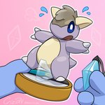 Rating: s
ID: 5296208
Date: 2025-01-08 22:34:24 -0500
Status: active
Score: 42
1:1 after_transformation amiibo baby_kangaskhan blue_body blue_fur chris_(crizbn) claws crizbn duo felid feline feral figurine first_person_view frozen_expression fur gem generation_1_pokemon glistening glistening_body hair holding_another holding_object inanimate_transformation jewelry kangaskhan legendary_pokemon male mammal mew_(pokemon) necklace nintendo open_mouth pattern_background paws plastic pokeball pokemon pokemon_(species) scales shiny_pokemon shrunk simple_background standing toy toy_transformation toyification transformation post #5296208