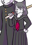 Rating: s
ID: 5654959
Date: 2025-06-20 04:51:10 -0400
Status: active
Score: 0
anthro bamboo_sword bangs blunt_bangs canid canine canis clothed clothing duo female fur grey_body hi_res male male/female mammal school_uniform simple_background size_difference stic1 uniform wolf post #5654959