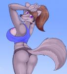 Rating: s
ID: 937363
Date: 2016-07-07 09:13:33 -0400
Status: active
Score: 52
adobe_photoshop_(artwork) anthro big_breasts breasts brown_hair butt canid canine canis chloe_shiwulf clothed clothing conditional_dnp corel_painter_(artwork) countershading digital_media_(artwork) female hair hi_res looking_at_viewer looking_back mammal paint_tool_sai_(artwork) purple_eyes simple_background smile solo tattoo wolf zp92 post #937363