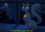 Rating: s
ID: 4821754
Date: 2024-06-01 14:46:57 -0400
Status: active
Score: 21
2018 ambiguous_gender blind blue_body blue_fur caption city cityscape cloud collar dialogue disability domestic_cat english_text felicity_(felidae) felid felidae_(film) feline felis female_(lore) feral fur gold_(metal) gold_collar mammal meganasty metal_collar moon night open_mouth paws quadruped redraw russian_blue screencap_redraw shaded sitting sky solo star tail teal_eyes text post #4821754