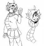 Rating: s
ID: 1504109
Date: 2018-04-04 13:43:35 -0400
Status: active
Score: 9
1_eye ahoge ansel_(anaid) big_eyes bottomwear clothed clothing crossdressing cyclops eyelashes fully_clothed hair horn horned_tailclops humanoid male monochrome noseless not_furry open_mouth open_smile ponehanon scarf simple_background skirt smile solo sweater tailclops_(species) topwear white_background post #1504109