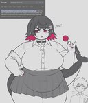 Rating: s
ID: 5390309
Date: 2025-02-22 12:21:30 -0500
Status: active
Score: 39
2025 animal_humanoid bangs belly big_belly big_breasts big_tail biped bite_scar blush blush_lines bodily_fluids bottomwear breasts candy champchidi choker clenched_teeth clothed clothing collared_shirt colored_nails curvy_figure dessert dialogue digital_drawing_(artwork) digital_media_(artwork) dress_shirt duo ellen_joe_(zzz) embarrassed english_text eyelashes fat_arms female female_focus fish fish_humanoid food front_view frown google grey_background greyscale hand_on_hip hi_res high_waisted_skirt highlights_(coloring) holding_candy holding_food holding_lollipop holding_object human humanoid humanoid_focus humor jewelry light_body light_skin lollipop looking_at_another looking_away male mammal marine marine_humanoid mihoyo monochrome nails navel_outline necklace nervous not_furry notched_tail overweight overweight_female overweight_humanoid partially_colored pink_eyes pink_highlights pink_nails pleated_skirt portrait scar school_uniform screencap shark_humanoid sharp_teeth shirt simple_background skirt solo_focus standing sweat tail tail_scar teeth text thick_thighs thiren three-quarter_portrait topwear uniform weight_gain wide_hips zenless_zone_zero post #5390309