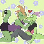 Rating: s
ID: 3651298
Date: 2022-10-26 13:47:51 -0400
Status: active
Score: 25
2022 absurd_res anthro belly bottomwear clothing cool_colors digital_media_(artwork) duo femboy green_body heart_above_head heart_reaction heart_symbol hi_res jimmy_basil-lisk kiss_on_lips kissing lizard love male male/male navel reptile rico_useref romantic romantic_couple scalie shared_heart shirt shorts sitting spikes t-shirt tank_top topwear vandclash post #3651298