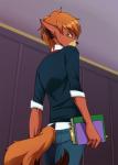 Rating: s
ID: 1115420
Date: 2017-01-22 12:45:25 -0500
Status: active
Score: 8
4_fingers anthro athletic athletic_anthro athletic_male book bottomwear brown_nose canid canine clothed clothing detailed_background fingers fluffy fluffy_tail fox fully_clothed fur green_eyes hair humanoid_hands inside looking_back low-angle_view male mammal mr_russard orange_hair pants purple_background red_body red_fur shirt simple_background solo tail the_mysteries_of_alfred_hedgehog topwear post #1115420