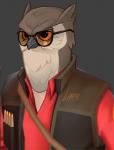 Rating: s
ID: 1639120
Date: 2018-08-29 19:48:29 -0400
Status: active
Score: 52
anthro avian bird brown_body brown_feathers eyewear feathers glasses grey_background icon lintufriikki low_res owl simple_background sir_hootsalot sniper_(team_fortress_2) solo team_fortress_2 valve post #1639120