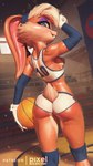 Rating: s
ID: 2707501
Date: 2021-04-21 18:04:20 -0400
Status: active
Score: 460
2021 anthro athletic athletic_anthro athletic_female ball basketball_(ball) blonde_hair blue_eyes blush bodily_fluids bottomwear breasts brown_body brown_fur butt clothing contrapposto crop_top digital_media_(artwork) eyeshadow female fur glistening glistening_body gloves hair hand_on_head handwear hi_res hotpants lagomorph leporid lola_bunny looking_at_viewer looking_back looking_back_at_viewer looney_tunes makeup mammal pants pixelsketcher purple_eyeshadow rabbit scut_tail shirt short_tail shorts side_boob slight_blush slim small_breasts small_butt smile solo sportswear standing sweat tail tan_body tan_fur tank_top text text_on_bottomwear text_on_clothing text_on_hotpants text_on_shirt text_on_shorts text_on_tank_top text_on_topwear topwear underbutt warner_brothers white_clothing white_gloves white_handwear post #2707501