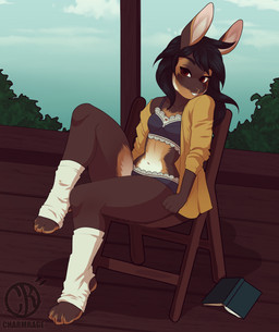 4_toes 5_fingers anthro black_hair bra brown_eyes charmrage clothed clothing detailed_background eyelashes female hair lagomorph mammal midriff navel panties rabbit smile solo toes underwear wide_hips
Rating: Safe
Score: 8
User: Millcore
Date: July 21, 2017 4_toes 5_fingers anthro black_hair bra brown_eyes charmrage clothed clothing detailed_background eyelashes female hair lagomorph mammal midriff navel panties rabbit smile solo toes underwear wide_hips
Rating: Safe
Score: 8
User: Millcore
Date: July 21, 2017
