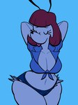 Rating: s
ID: 3669894
Date: 2022-11-04 07:31:42 -0400
Status: active
Score: 91
absurd_res anthro big_breasts blue_background blue_bottomwear blue_clothing blue_shirt blue_shorts blue_topwear bottomwear breasts canid canine canis cleavage clothed clothing disney domestic_dog erica_(disney) eyelashes eyes_closed female fur hair hands_behind_head hi_res hotpants lovetopullmicke mammal mature_female mickey_mouse_shorts navel pose red_hair shirt shorts simple_background solo thick_thighs tongue tongue_out topwear white_body white_fur wide_hips post #3669894