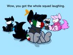 Rating: s
ID: 2787309
Date: 2021-06-16 02:21:45 -0400
Status: active
Score: 94
4:3 :/ ambiguous_gender colored deltatheprotogen digital_drawing_(artwork) digital_media_(artwork) english_text feral fur group hair hi_res looking_at_viewer machine meme mexican_flag mexico protogen screen screen_face shaded simple_background sitting straight_face text post #2787309