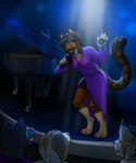 Rating: s
ID: 5632514
Date: 2025-06-10 07:35:24 -0400
Status: pending
Score: 2
2025 5:6 airam ambiguous_species anthro audience background_character black_hair bobcat canid canine canis clothing concert concert_hall digitigrade domestic_cat domestic_dog dress electronics felid feline felis female gaikotsu grand_piano green_eyes group hair hi_res highlights_(coloring) keyboard_instrument leg_markings long_hair looking_at_another looking_down lynx male mammal markings microphone musical_instrument pawpads performance piano playing_music playing_piano signature singing smile socks_(marking) sparkles spotlight spotlight_beam stage stripes tauski wolf post #5632514