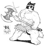 Rating: s
ID: 4765972
Date: 2024-05-06 11:26:30 -0400
Status: active
Score: 58
1:1 abs accessory anthro australian_cattle_dog axe bandit_heeler barbarian bluey_(series) bottomwear canid canine canis cattledog clothing domestic_dog double_bitted_axe grass_skirt greataxe grin headband herding_dog hi_res kajimaru_0507 labrys leaf_clothing leaf_skirt loincloth male mammal monochrome muscular muscular_anthro muscular_male nipples pastoral_dog pecs smile solo post #4765972