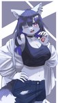 Rating: s
ID: 5655467
Date: 2025-06-20 11:12:04 -0400
Status: active
Score: 18
2024 5_fingers absurd_res accessory anthro bottomwear canid canine canis claws clothing digital_drawing_(artwork) digital_media_(artwork) ear_piercing female fingers hair hair_accessory hairclip hi_res jacket mametunu mammal nails pants paws piercing pose purple_eyes shorts solo tail topwear torn_bottomwear torn_clothing torn_pants wolf post #5655467