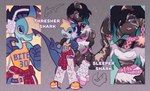 Rating: s
ID: 5553828
Date: 2025-05-06 19:45:40 -0400
Status: active
Score: 5
absurd_res accessory akiko_samemoto_(blargen69) anthro belt black_body black_hair black_skin blonde_hair blue_body blue_skin claws clothed clothing crop_top duo fashion female fish fish_tail fishnet_clothing fishnet_legwear furgonomics gills green_hair grey_body grey_skin hair hi_res ichiro_samemoto_(blargen69) jersey larger_female legwear mackerel_shark male male/female margo_baghdasaryan marine midriff model_sheet multicolored_body purple_eyes romantic romantic_couple scar shark shark_tail sharp_teeth shirt size_difference sleeper_shark smaller_male squaliform tail tail_accessory teeth thresher_shark topwear torn_clothing two_tone_body yokai_love_you! post #5553828