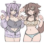 Rating: s
ID: 5628715
Date: 2025-06-08 11:31:17 -0400
Status: active
Score: 25
2024 5_fingers accessory animal_ears animal_humanoid anthro bone_print braided_hair breasts brown_ears brown_hair brown_tail canid canid_humanoid canine canine_humanoid cat_humanoid cat_keyhole_clothing clothed clothed_anthro clothed_female clothing crop_top digital_drawing_(artwork) digital_media_(artwork) dog_humanoid duo felid felid_humanoid feline feline_humanoid female female/female fingers footprint front_view hair hair_accessory hololive humanoid inner_ear_fluff inugami_korone light_body light_skin mammal mammal_humanoid mouth_closed off_shoulder okayu_nekomata panties pantsu-ripper pawprint portrait purple_eyes purple_hair purple_tail shirt simple_background tail three-quarter_portrait topwear tuft underwear vtuber white_background post #5628715
