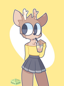 Rating: s
ID: 5671383
Date: 2025-06-27 15:06:57 -0400
Status: active
Score: 18
2021 aiyhav_nouneim anthro antlers artist_logo artist_name beverage black_nose bottomwear brown_body brown_fur bubble_tea chest_tuft clothed clothing countershading crossdressing deer drinking femboy fur fur_markings grey_bottomwear grey_clothing grey_eyes grey_skirt hi_res holding_beverage holding_object horn logo looking_away male mammal markings multicolored_body multicolored_fur oakley_(aiyhav_nouneim) short_tail simple_background skirt solo standing tail tan_body tan_fur text topwear tuft two_tone_body two_tone_fur white_background yellow_background yellow_clothing yellow_topwear post #5671383