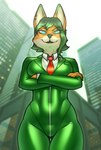 Rating: s
ID: 4238766
Date: 2023-08-17 15:50:08 -0400
Status: active
Score: 13
2023 absurd_res anthro big_breasts blue_eyes bodysuit breasts buffbumblebee building business_suit canid canine city city_background clothed clothing crossed_arms dipstick_ears ear_markings female fox fur green_bodysuit green_clothing green_hair green_latex green_skinsuit green_suit hair hi_res latex latex_clothing latex_skinsuit looking_at_viewer low-angle_view mammal multicolored_body multicolored_ears multicolored_fur necktie orange_body orange_fur red_necktie rubber_clothing skinsuit skyscraper solo standing story story_in_description suit thigh_gap tight_clothing white_body white_fur zipper zyla_garthori_(zylo_garoh) post #4238766