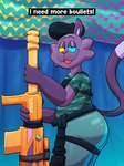 Rating: s
ID: 4287729
Date: 2023-09-12 12:24:43 -0400
Status: active
Score: 49
2023 anthro beret big_butt butt camo camo_clothing camo_print clothed clothing dialogue domestic_cat english_text felid feline felis fully_clothed gun half-closed_eyes hat headgear headwear heterochromia hi_res holding_gun holding_object holding_ranged_weapon holding_weapon i_need_more_bullets lars_yoshida leothelionel looking_at_viewer male mammal meme narrowed_eyes pattern_clothing portrait purple_body ranged_weapon solo text the_human_heart_(game) three-quarter_portrait three-quarter_view toy toy_gun weapon post #4287729