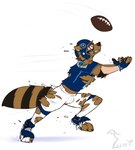 Rating: s
ID: 4110992
Date: 2023-06-14 20:35:41 -0400
Status: active
Score: 45
2022 american_football_uniform anthro armor ball binturongboss bottomwear broken_helmet brown_body brown_fur cleats clenched_teeth clothing fingerless_gloves football_gear football_helmet football_jersey football_pants football_player footwear fur gloves gridiron_ball growth handwear headgear helmet hi_res human_to_anthro jersey male mammal mascot nfl pants pheagle procyonid raccoon running shirt simple_background socks solo species_transformation t-rac tail_growth_in_pants teeth tennessee_titans topwear torn_clothing transformation white_background post #4110992