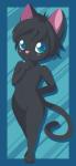 Rating: s
ID: 690176
Date: 2015-07-15 19:27:42 -0400
Status: active
Score: 116
2015 ambiguous_gender anthro biped black_body black_fur black_hair blue_eyes blush digital_media_(artwork) domestic_cat featureless_crotch felid feline felis fur hair hand_behind_back hand_on_face hi_res lith_(lithier) looking_at_viewer lugidog mammal my_very_own_lith navel nude pink_nose plantigrade shadow solo standing wide_hips post #690176