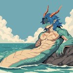 Rating: s
ID: 5572775
Date: 2025-05-14 21:52:53 -0400
Status: pending
Score: 25
2025 2_horns abs anthro blue_eyebrows blue_hair claws cloakofwit cloud countershading day digital_media_(artwork) eyebrows finger_claws fingers front_view hair heterochromia horn legless lounging male male_anthro marine muscular muscular_anthro muscular_male navel nude_anthro nude_male outside partially_submerged pecs pixel_(artwork) portrait rock sea sky solo three-quarter_portrait three-quarter_view water post #5572775