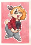 Rating: s
ID: 5535617
Date: 2025-04-28 04:16:04 -0400
Status: active
Score: 1
anthro belly_overhang biped bottomwear bovid caprine chimeracauldron chin_tuft clothing denim denim_bottomwear denim_clothing eyewear facial_tuft female flannel_shirt glasses goat hair hi_res horn jeans mammal open_mouth orange_hair painting_(artwork) pants rectangular_glasses scut_tail short_tail slightly_chubby smile solo tail tongue tuft watercolor_(artwork) wearing_glasses post #5535617