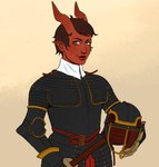 Rating: s
ID: 5562763
Date: 2025-05-10 16:31:21 -0400
Status: active
Score: 3
2025 armor arms_bent belt belt_buckle bingoblin black_armor black_eyebrows black_helmet brown_belt brown_clothing brown_gloves brown_hair brown_handwear buckle closed_smile clothed clothed_female clothed_humanoid clothing colored demon demon_humanoid digital_drawing_(artwork) digital_media_(artwork) english_description eyebrow_scar eyebrows eyelashes facial_scar female female_humanoid fully_clothed fully_clothed_female fully_clothed_humanoid gloves hair half-length_portrait handwear headgear helmet hi_res holding_armor holding_headgear holding_helmet holding_object horn horned_humanoid humanoid humanoid_pointy_ears lips mouth_closed not_furry pointy_ears portrait red_body red_horn red_lips red_skin scar shaded short_hair simple_background simple_shading smile smiling_at_viewer solo tan_background white_dress_shirt yellow_eyes post #5562763