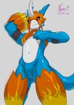 Rating: s
ID: 5663161
Date: 2025-06-23 18:09:15 -0400
Status: active
Score: 37
2025 anthro armor athletic athletic_anthro athletic_male bandai_namco blue_body clothed clothing clothing_lift crop_top digimon digimon_(species) digital_drawing_(artwork) digital_media_(artwork) dragon featureless_crotch flamedramon headgear helmet hi_res looking_at_viewer low-angle_view male midriff mythological_creature mythological_scalie mythology navel negy raised_arm raised_clothing red_eyes scalie shirt shirt_lift simple_background slim solo tail topwear white_background post #5663161