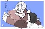 Rating: s
ID: 5062306
Date: 2024-09-20 08:50:59 -0400
Status: active
Score: 10
5_fingers 5_toes absurd_res blue_eyes blush bovid caprine cozy curled_horn dirtyscoundrel feet femboy fingers flat_colors full-length_portrait fur hi_res horn humanoid_feet looking_aside lying mammal neck_tuft nymmy on_front pillow plantigrade plushie portrait sheep simple_background string_lights toes tuft white_body white_fur white_wool wool_(fur) post #5062306