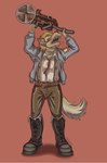 Rating: s
ID: 4814451
Date: 2024-05-29 07:58:57 -0400
Status: active
Score: 6
2024 4_fingers anthro belt black_nose blonde_hair blood blood_on_weapon blue_clothing blue_jacket blue_topwear bodily_fluids boots bottomwear brown_belt brown_boots brown_clothing brown_footwear canid canine canis clothing colored fangs fear_&_hunger_2:_termina fear_and_hunger fingers footwear fur green_bottomwear green_clothing green_pants hair hi_res holding_melee_weapon holding_object holding_saw holding_tool holding_weapon jacket looking_away machine male mammal meat_grinder meat_grinder_mob melee_weapon moonscorched mrsdaqota mutated mutation necktie no_pupils pants red_background red_clothing red_necktie saw shaded shadow sharp_teeth shirt shoes shredder_(machine) signature simple_background solo standing suspenders tail tan_body tan_fur teeth tongue tongue_out tools topwear weapon white_clothing white_shirt white_topwear post #4814451