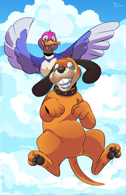 2016 absurd_res ambiguous_gender avian bird black_nose brown_fur canine cloud collar day dog duck duck_hunt duck_hunt_dog duck_hunt_duck duo eyes_closed feathered_wings feathers feral fur hi_res long_ears male mallard mammal nintendo open_mouth outside shuffahlong signature sky smile teeth video_games wings
Rating: Safe
Score: 3
User: Cane751
Date: June 22, 2017 2016 absurd_res ambiguous_gender avian bird black_nose brown_fur canine cloud collar day dog duck duck_hunt duck_hunt_dog duck_hunt_duck duo eyes_closed feathered_wings feathers feral fur hi_res long_ears male mallard mammal nintendo open_mouth outside shuffahlong signature sky smile teeth video_games wings
Rating: Safe
Score: 3
User: Cane751
Date: June 22, 2017