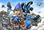 Rating: s
ID: 5590595
Date: 2025-05-22 12:12:48 -0400
Status: active
Score: 18
anthro arwing avian back_to_back beak bird blaster_pistol blue_body blue_feathers blue_fur canid canine clothed clothing corneria duo falco_lombardi feathers fur generation_4_pokemon great_fox green_eyes gun headgear hi_res kicdon lucario macro male mammal nintendo pokemon pokemon_(species) ranged_weapon red_eyes scouter smile spines star_fox super_smash_bros. super_smash_bros._ultimate weapon post #5590595