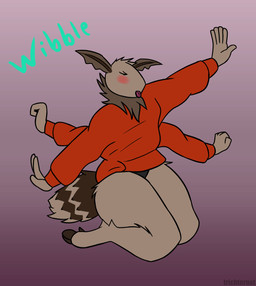 Rating: s
ID: 5681334
Date: 2025-07-02 03:22:30 -0400
Status: active
Score: 33
4_arms 6_limbs animated anthro arthropod arthropod_abdomen blep blush bottomless clothed clothing femboy fluffy fluffy_tail hi_res hoodie hoodie_only insect kab_(trichternet) lepidopteran male moth multi_arm multi_limb neck_tuft panties panty_peek raised_clothing raised_hoodie raised_topwear short_playtime solo sweater tail thick_thighs tongue tongue_out topwear topwear_only trichternet tuft underwear post #5681334