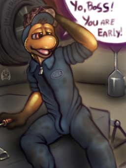 abs amphibian anthro blush bulge car clothed clothing coveralls dialogue english_text frog hand_on_head hat hi_res jumpsuit looking_away male mechanic open_clothing open_mouth partially_clothed puggy signature sitting solo speech_bubble text vehicle zipper
Rating: Safe
Score: 2
User: meowmcmeow
Date: May 22, 2017 abs amphibian anthro blush bulge car clothed clothing coveralls dialogue english_text frog hand_on_head hat hi_res jumpsuit looking_away male mechanic open_clothing open_mouth partially_clothed puggy signature sitting solo speech_bubble text vehicle zipper
Rating: Safe
Score: 2
User: meowmcmeow
Date: May 22, 2017