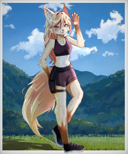 Rating: s
ID: 5762127
Date: 2025-08-07 04:36:41 -0400
Status: active
Score: 23
absurd_res anthro black_bottomwear black_clothing black_topwear blonde_hair blue_eyes border bottomwear bra clothed clothed_female clothing cloud detailed_background digital_media_(artwork) felid feline female footwear forest fur hair hand_behind_back hi_res hirofumi_kumori holster legband looking_at_viewer mammal plant pose raised_hand shoes shorts smile solo spandex spandex_shorts sports_bra standing tan_body tan_fur tight_bottomwear tight_clothing tight_shorts topwear tree underwear white_border post #5762127
