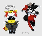 Rating: s
ID: 5658552
Date: 2025-06-21 16:14:33 -0400
Status: active
Score: 8
2022 accessory anthro artist_name batman_(series) big_breasts big_hammer black_bracelet black_clothing black_crop_top black_eyes black_footwear black_headband black_legwear black_shirt black_shoes black_thigh_highs black_topwear blush blush_stickers bodily_fluids bottomwear bracelet braixen breast_size_difference breasts cheek_tuft cleavage_cutout clothing cosplay countershade_face countershading crop_top crossover crossover_cosplay cutout dc_comics digital_drawing_(artwork) digital_media_(artwork) dipstick_tail duo ellipsis eyelashes facial_tuft fake_horns fangs female female_anthro female_humanoid footwear fur generation_3_pokemon generation_6_pokemon grey_background hammer hand_behind_head hand_behind_own_head harley_quinn headband holding_hammer holding_object holding_tool huge_breasts humanoid inner_ear_fluff jewelry kirlia legwear looking_at_viewer looking_up markings medium_breasts miniskirt mismatched_footwear mismatched_shoes multicolored_body multicolored_fur multicolored_tail navel nintendo oofrowdy open_mouth open_smile orange_body orange_fur orange_inner_ear_fluff orange_tail_tip pink_blush pokemon pokemon_(species) red_clothing red_footwear red_shoes scarlet_(oofrowdy) shaded shirt shoes simple_background simple_shading skirt slightly_chubby slightly_chubby_anthro slightly_chubby_female slim_female slim_humanoid smile standing sweat tail tail_markings teeth text thick_thighs thigh_highs tools topwear tuft twitter_handle two_tone_tail watermark white_body white_countershading white_fur white_tuft wide_hipped_anthro wide_hipped_female wide_hips yellow_body yellow_ears yellow_fur yellow_tail post #5658552