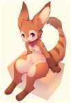 Rating: s
ID: 5226408
Date: 2024-12-06 12:25:24 -0500
Status: active
Score: 59
absurd_res anthro border conditional_dnp crunchobar digitigrade female fur fur_tuft hi_res kerchief long_ears looking_at_viewer macropod mammal markings marsupial orange_body orange_fur pink_eyes pink_kerchief simple_background sitting sitting_on_object smile smiling_at_viewer solo striped_markings striped_tail stripes tail tail_markings tan_body tan_fur tuft vanille wallaby white_border yellow-footed_rock-wallaby post #5226408