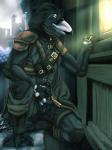 Rating: s
ID: 512662
Date: 2014-07-26 01:46:21 -0400
Status: active
Score: 29
3:4 ambiguous_gender anthro armor artamid australian_magpie avian baldric beak bird buckle chimney city claws clothing cracticinae digital_media_(artwork) feathers fingerless_gloves gloves handwear hi_res hood key lizardlars oscine outside passerine pockets pouches red_eyes rooftop solo square_enix thief_(series) window post #512662