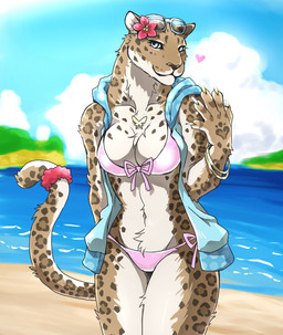 Rating: s
ID: 857015
Date: 2016-03-26 02:10:09 -0400
Status: active
Score: 106
2014 5_fingers accessory anthro beach bikini bracelet breasts brown_body brown_fur clothed clothing countershading day detailed_background digital_media_(artwork) eyewear eyewear_on_head felid female fingers flower front_view fur furgonomics giraffe_(artist) heart_symbol jewelry leopard leopard_spots looking_at_viewer mammal markings multicolored_body multicolored_fur multicolored_tail necklace outside pantherine plant sand seaside sky solo spots spotted_body spotted_fur sunglasses sunglasses_on_head swimwear tail tail_accessory tailband two-piece_swimsuit water white_body white_fur post #857015