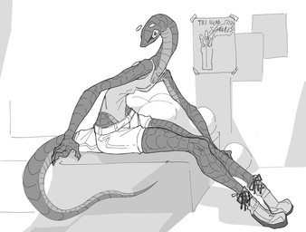 Rating: s
ID: 4021194
Date: 2023-04-29 04:24:40 -0400
Status: active
Score: 53
2023 anthro asian_vine_snake biped bodza_(zed-s) bottomwear clothing countershade_face countershade_neck countershade_scales countershade_tail countershade_torso countershading digital_media_(artwork) extended_leg eyebrows female fingers floating_eyebrows footwear furgonomic_bottomwear furgonomics hand_on_leg hand_on_own_leg hi_res legs_over_edge leotard long_arms long_body long_legs long_neck long_tail long_torso looking_at_viewer monochrome one-piece_swimsuit plantar_flexion poster_(object) reptile scales scalie shoes shorts sitting skinny skinny_anthro skinny_female snake solo swimwear tail ventral_scales yamabat post #4021194