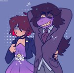 Rating: s
ID: 5646656
Date: 2025-06-16 16:19:21 -0400
Status: active
Score: 10
anthro arm_around_waist black_tie_(suit) blush brown_hair clothing colored_nails deltarune dress duo grin hair hair_over_eye human kris_(deltarune) lgbt_pride long_hair mammal nails necktie nonbinary_(lore) nonbinary_pride_colors pride_colors scalie smile suit susie_(deltarune) undertale_(series) void_vunzzz post #5646656