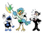Rating: s
ID: 5651884
Date: 2025-06-18 19:13:31 -0400
Status: active
Score: 8
2024 ambiguous_gender anthro armor avian axe berdly biped bird black_hair blue_body blue_feathers bodily_fluids clothed clothed_anthro clothed_humanoid clothing darkner deltarune digital_drawing_(artwork) digital_media_(artwork) english_description eyewear feathers feet flying_sweatdrops full-length_portrait glasses group hair hellspawnmotel holding_axe holding_object humanoid lancer_(deltarune) lineup male_(lore) necktie open_mouth open_smile osamu_tezuka portrait simple_background smile spamton_g._spamton standing style_emulation suit sweat sweatdrop tail tail_feathers talons toes trio undertale_(series) white_background white_body post #5651884