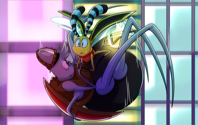 Rating: s
ID: 5539014
Date: 2025-04-30 04:35:45 -0400
Status: active
Score: 2
2020 4_arms 4_legs 8-bit-britt antennae_(anatomy) anthro arachnid armor arthropod beetle black_antennae black_body black_eyes brown_body brown_eyes brown_helmet brown_tuft building chest_tuft city clothing digital_media_(artwork) duo elateroid falling feral firefly grey_body grey_hair grey_helmet grey_nose hair hat headgear headwear helmet hi_res insect insect_wings looking_at_another male multi_arm multi_limb multicolored_antennae multicolored_body multicolored_hat navin_(8-bit-britt) red_body red_clothing red_hat red_headwear red_tuft spider spirk_(8-bit-britt) tuft two_tone_antennae white_antennae wings yellow_body post #5539014