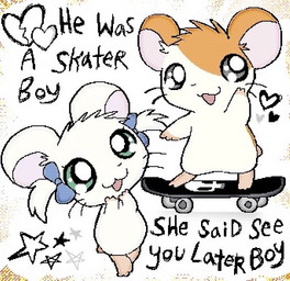 Rating: s
ID: 4598393
Date: 2024-02-14 06:42:10 -0500
Status: active
Score: 57
2000s_theme 2024 aliasing anthro avril_lavigne bijou_(hamtaro) black_text black_whiskers blue_bow chibi conditional_dnp cricetid dethtwink digital_media_(artwork) duo english_text featureless_crotch female fur glistening glistening_eyes green_eyes grey_eyes hamster hamtaro hamtaro_(series) handwritten_text heart_symbol lyrics male mammal oekaki open_mouth open_smile orange_body orange_fur pink_inner_ear rodent screentone semi-anthro skateboard skateboarding smile text vehicle whiskers white_body white_fur post #4598393
