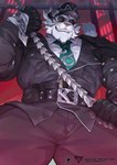 Rating: s
ID: 4481263
Date: 2023-12-19 01:47:05 -0500
Status: active
Score: 33
2023 absurd_res anthro artist_logo belt black_belt black_bottomwear black_clothing black_gloves black_handwear black_hat black_headwear black_jacket black_pants black_topwear bottomwear cell_bars clothing coat_cape collared_shirt detailed_background dislyte estper eyewear felid fur gloves green_necktie grin half_gloves handwear hat headgear headwear hi_res holding_object holding_whip jacket jin_qiu_(dislyte) leather leather_clothing leather_jacket leather_topwear lilith_games logo low-angle_view male mammal muscular muscular_anthro muscular_male necktie pantherine pants patreon patreon_logo prison red_background red_lighting shirt simple_background smile solo striped_body striped_fur stripes sunglasses text tiger topwear url whip white_body white_clothing white_fur white_shirt white_topwear yellow_eyes post #4481263