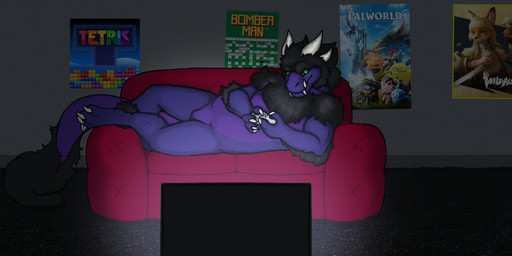 Rating: s
ID: 5715540
Date: 2025-07-17 19:15:03 -0400
Status: active
Score: 6
anthro big_fangs big_tail black_floor black_hair black_mane bomberman claws colored combat_cat_studio controller danger_alex_draw darkness digital_media_(artwork) dragon elbow_fin electronics fangs full-length_portrait furniture game_controller gaming green_eyes grey_wall hair hi_res horn konami light lighting lying male mane mario_bros mythological_creature mythological_scalie mythology nintendo palworld playing playing_video_game pocketpair portrait purple_body red_sofa scales scalie slightly_chubby slightly_chubby_male sofa solo tail tail_fur teeth television tetris video_game_background video_game_console video_game_logo video_game_reference videogame_setting watching_television white_claws white_horn wild_assault post #5715540