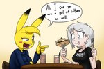 Rating: s
ID: 4340773
Date: 2023-10-08 16:24:52 -0400
Status: active
Score: 13
2021 ally_(sandwich-anomaly) anthro beverage big_breasts blonde_hair breasts buckteeth cadia_(sandwich-anomaly) cutlery dialogue digital_drawing_(artwork) digital_media_(artwork) duo english_text eyelashes female fingers food fork fries fur generation_1_pokemon grey_eyes grey_hair hair human kitchen_utensils licking licking_lips light-skinned_female light_body light_skin long_sleeve_shirt mammal nintendo open_mouth pikachu pokemon pokemon_(species) purple_eyes sandwich-anomaly sandwich_(food) short_hair simple_background sitting smile spaceballs spoon teeth text tongue tongue_out tools yellow_body yellow_fur post #4340773