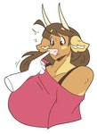 Rating: s
ID: 5562035
Date: 2025-05-10 10:39:10 -0400
Status: active
Score: 41
2025 2_horns absurd_res anthro boop bovid bovine breasts brown_hair cattle cleavage clothed clothing female hair hi_res horn long_hair looking_down mammal molly_(slightlysimian) nose_boop pink_clothing pink_shirt pink_topwear shirt simple_background slightlysimian solo topwear white_background post #5562035